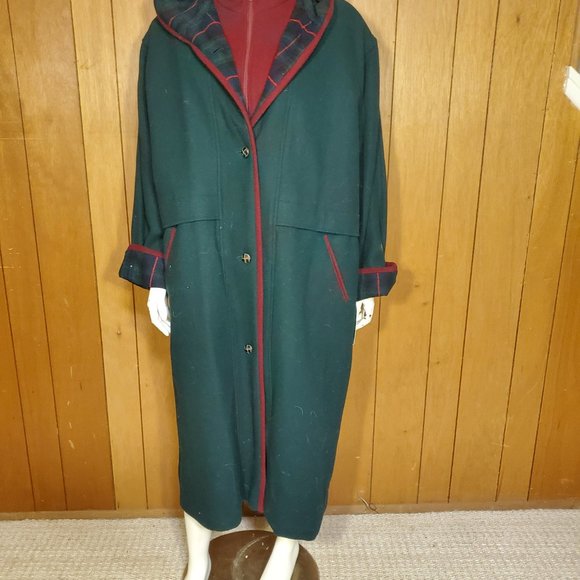 NWT Forecaster Bib-Coat Vintage Wool Trench Coat Women's Size 14 - Picture 12 of 16